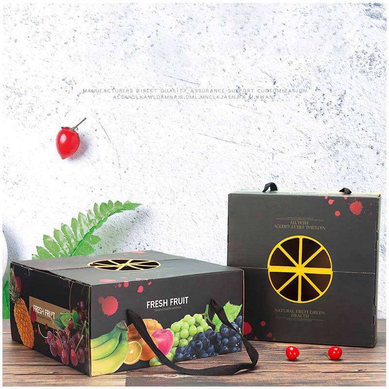 Wholesale Fruit Gift Packaging Box Peach Grape Portable Corrugated Color Box Custom