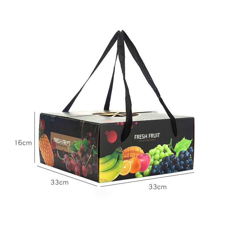 Wholesale Fruit Gift Packaging Box Peach Grape Portable Corrugated Color Box Custom