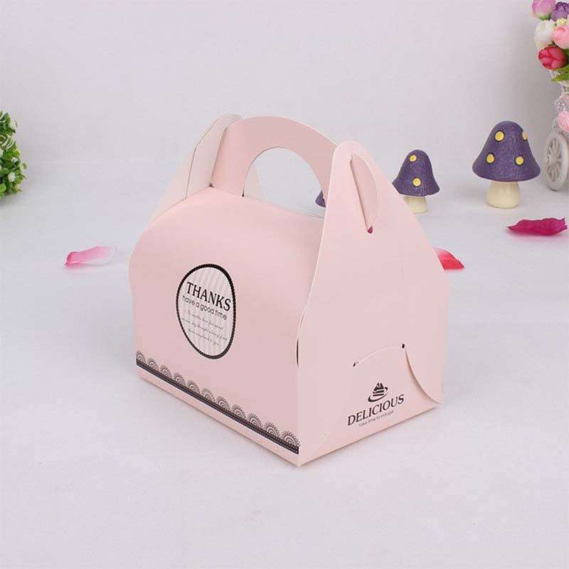 Wholesale Portable Handle Bakery Cake Boxes Mousse Cookies Pastry Packaging Boxes