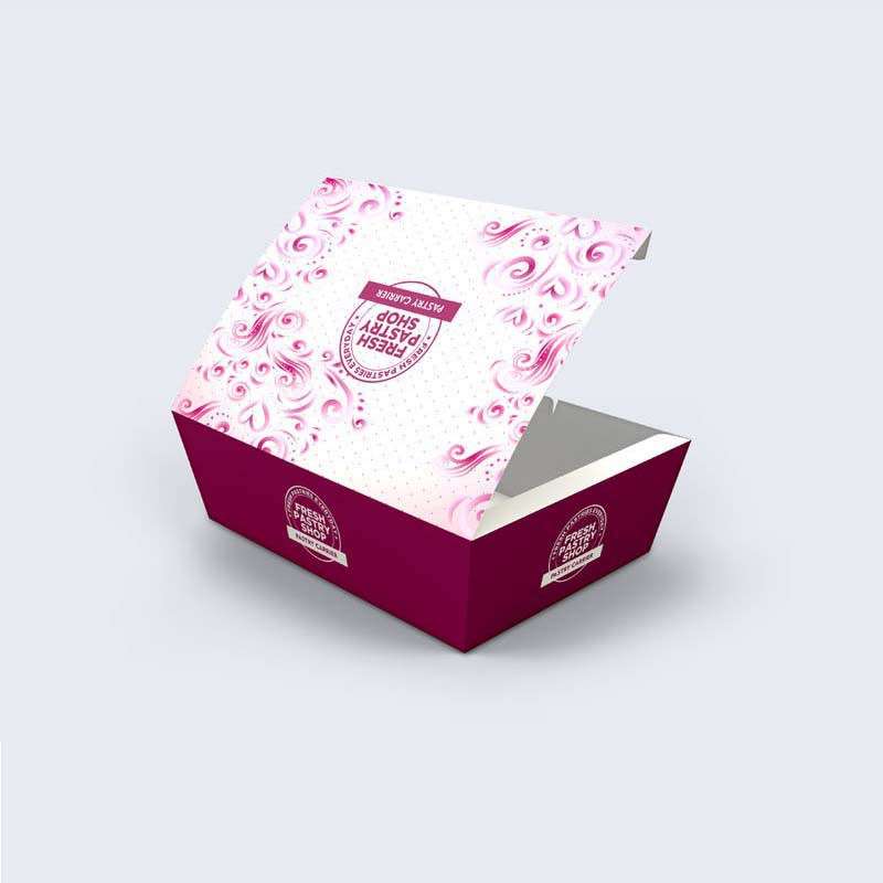 Wholesale Custom Purple Portable Pastry Boxes Bakery Boxes Hand-held Gift Box
