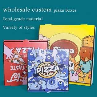 Corrugated Pizza Box Customized LOGO Wholesale 7/9/10/12Inch Paper Pizza Boxes