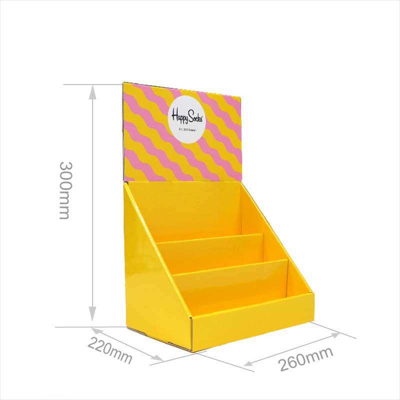 Wholesale Custom LOGO Size PDQ Cardboard Display Desktop Paper Shelf Corrugated Paper Display Stand - Holidaypac