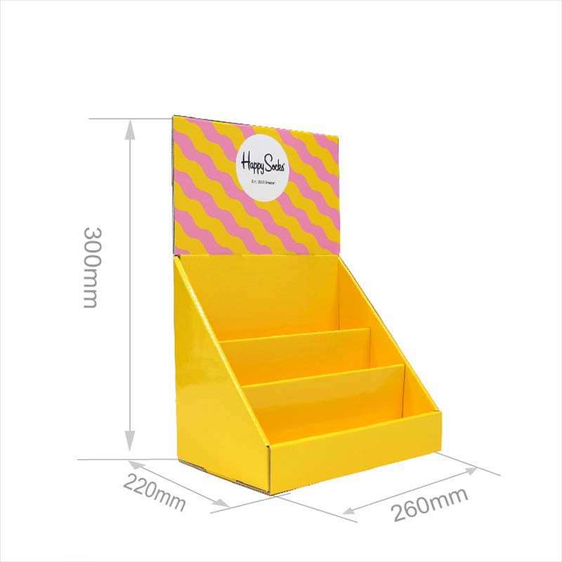 Wholesale Custom LOGO Size PDQ Cardboard Display Desktop Paper Shelf Corrugated Paper Display Stand