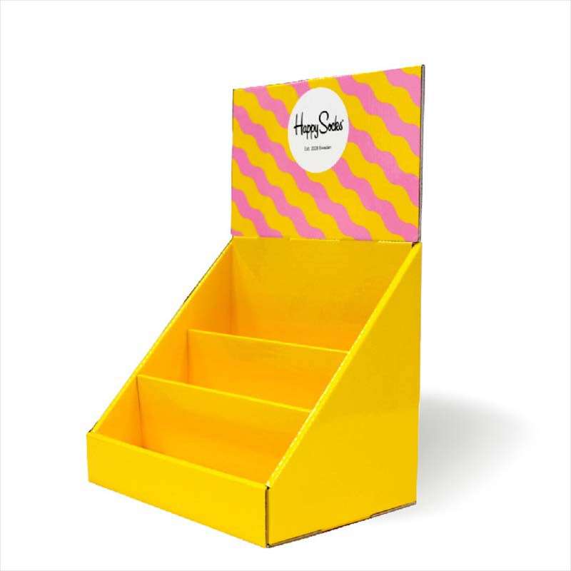 Wholesale Custom LOGO Size PDQ Cardboard Display Desktop Paper Shelf Corrugated Paper Display Stand