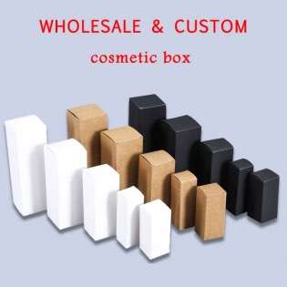 Wholesale Custom Lip Balm Box Cosmetic Packaging Box Kraft Ivory Black Paper Boxes