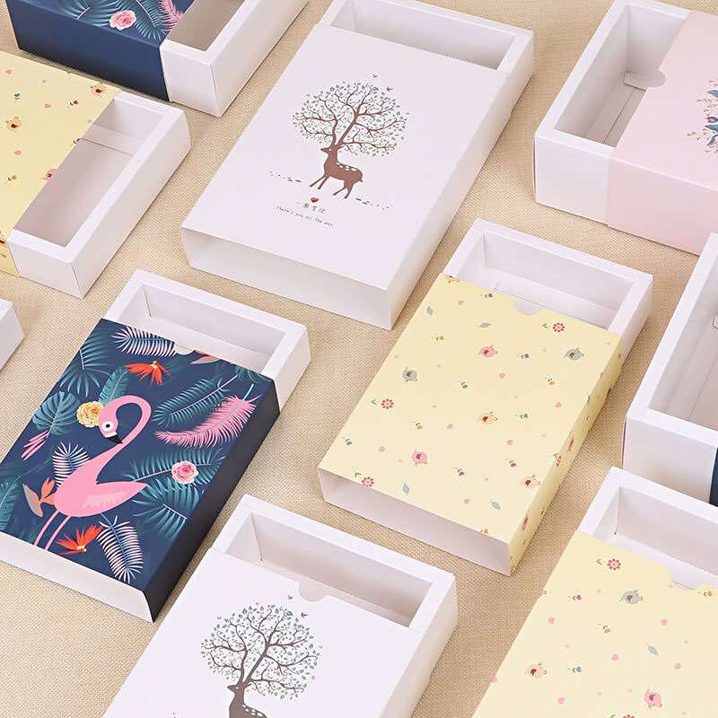 Wholesale Custom Drawer Paper Box Flower Tea Packaging Box Color Printing White Card Packaging Gift Box