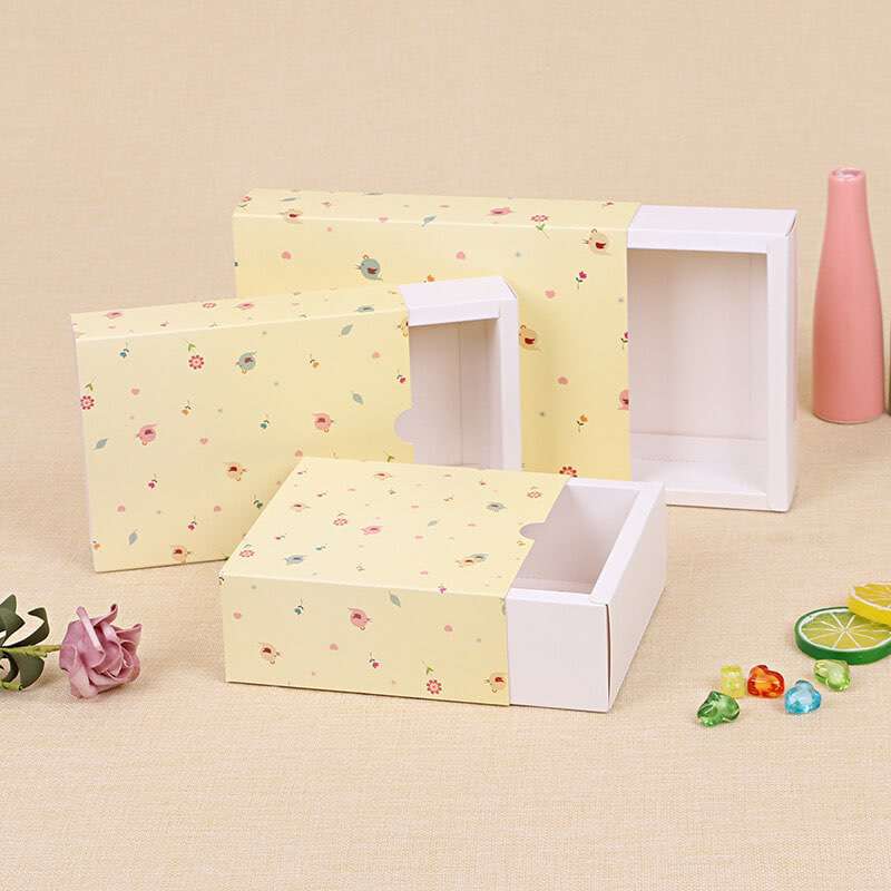 Wholesale Custom Drawer Paper Box Flower Tea Packaging Box Color Printing White Card Packaging Gift Box