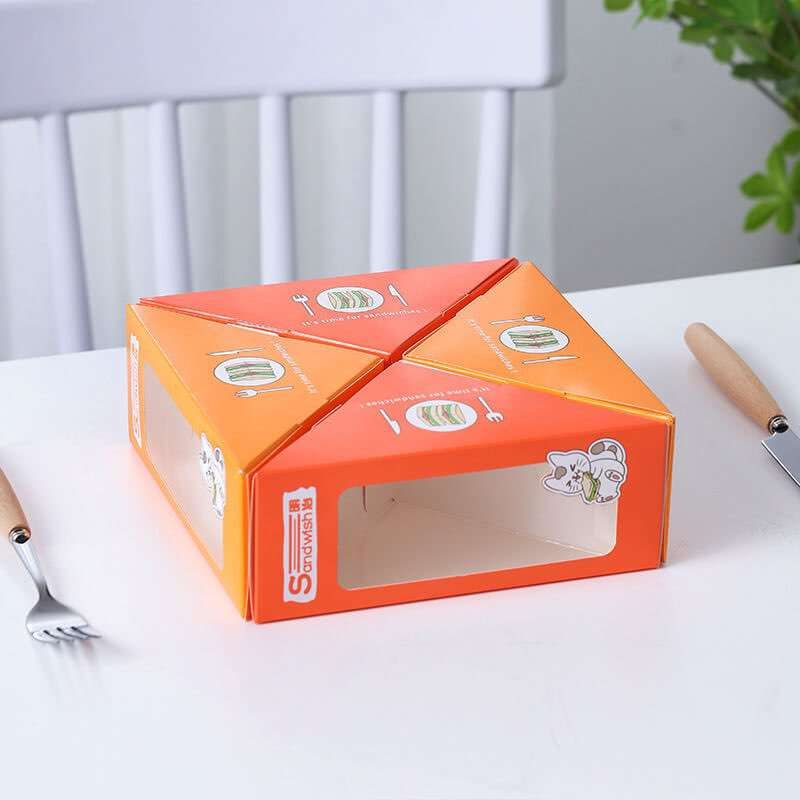 Wholesale Sandwich Packaging Box Disposable with Window Triangle Sandwich Containers Custom