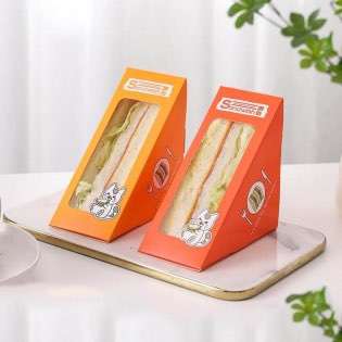 Wholesale Sandwich Packaging Box Disposable with Window Triangle Sandwich Containers Custom