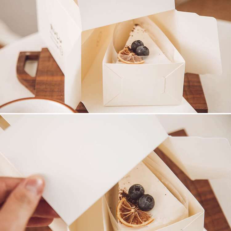 Cake Boxes Custom White Portable For Cut The Mousse Into Pieces Take Away Boxes