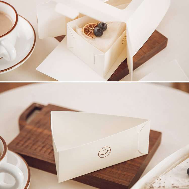 Cake Boxes Custom White Portable For Cut The Mousse Into Pieces Take Away Boxes