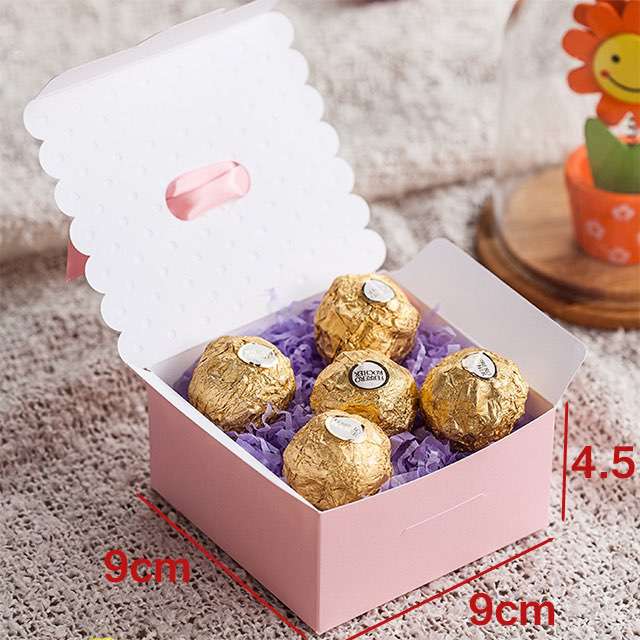 Wholesale Birthday Return A Salute Pink Blue Cutey Month Party Luxury Boy Girl Small Chocolate Candy Baby Gift Box