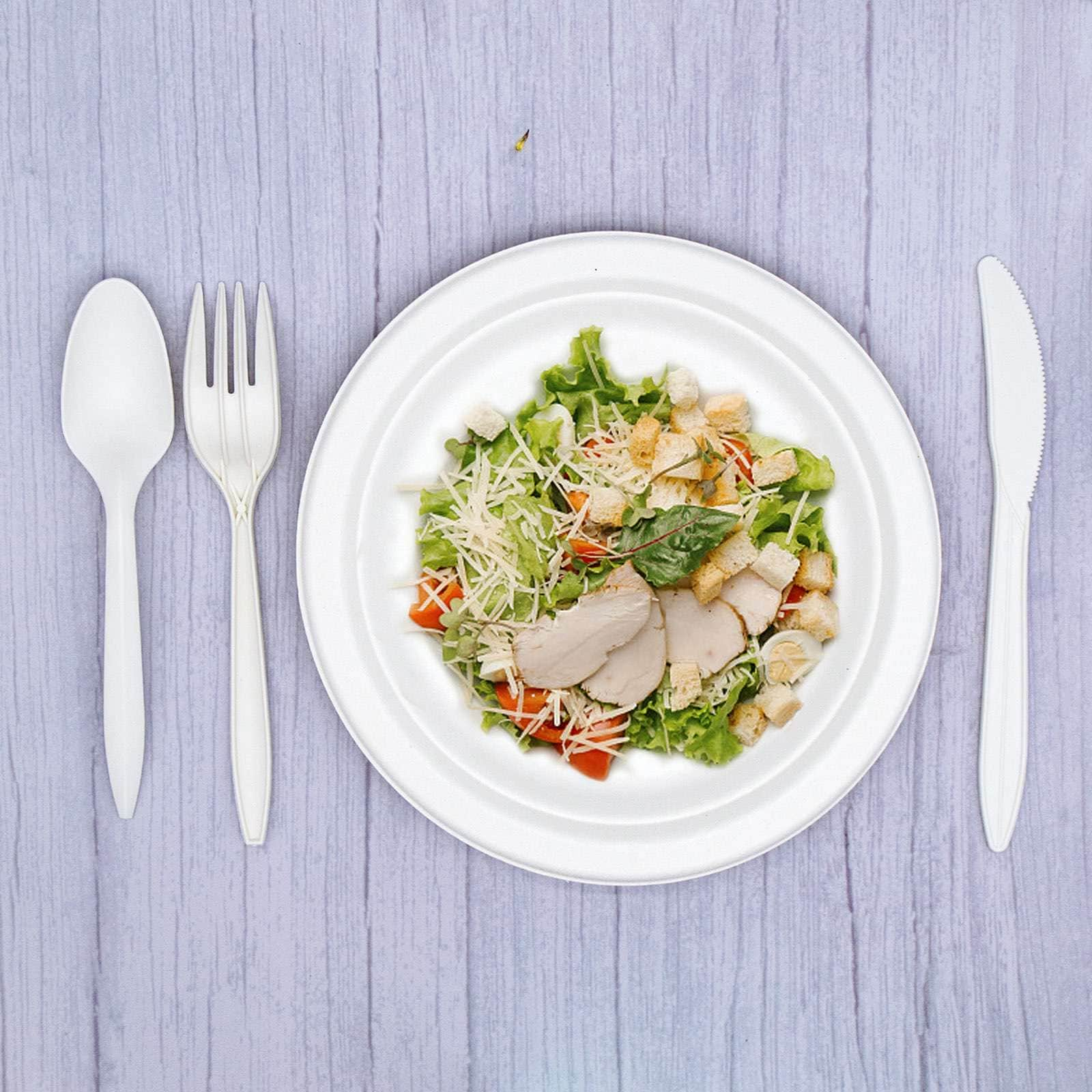 Disposable knife, fork and spoon picnic party