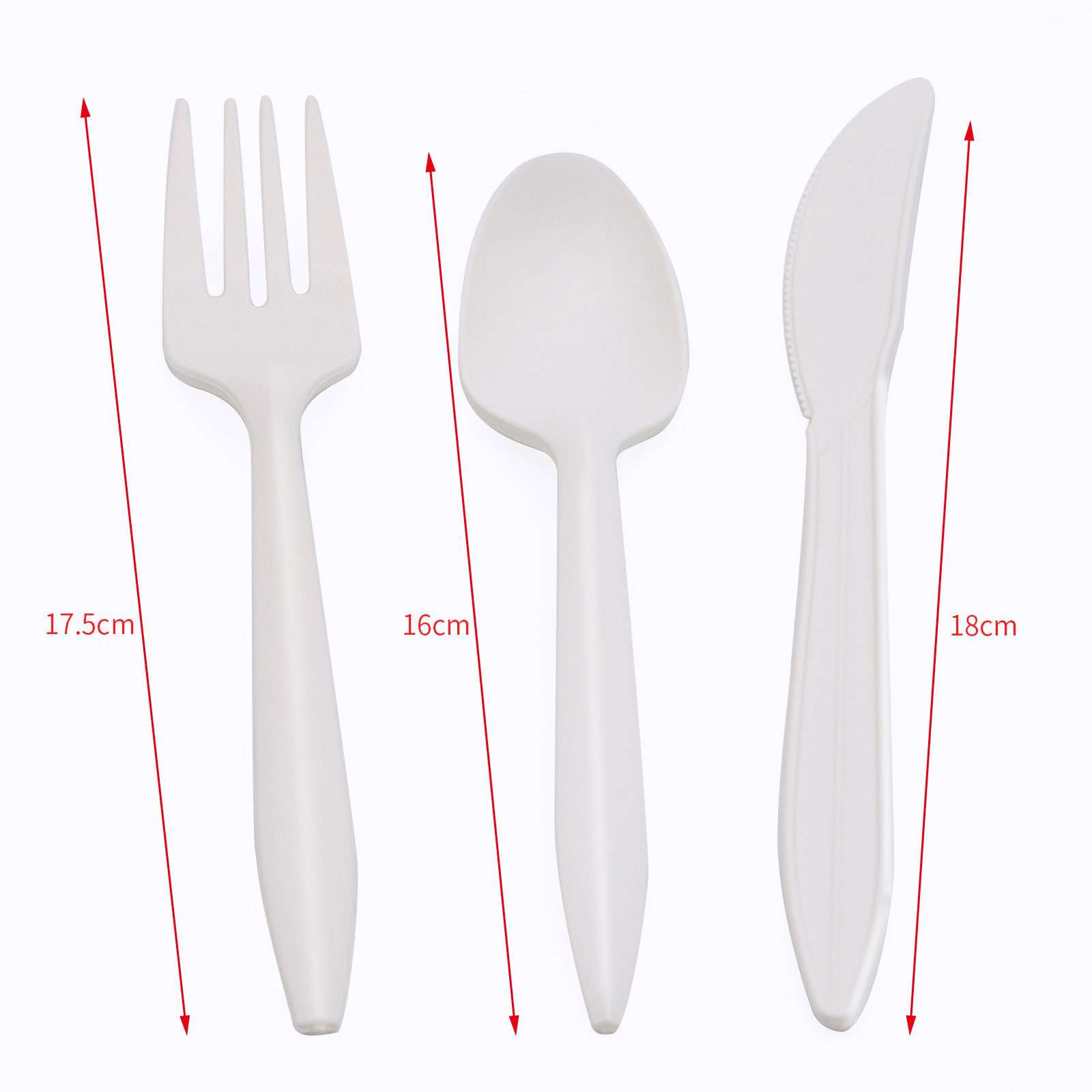 Disposable knife, fork and spoon picnic party