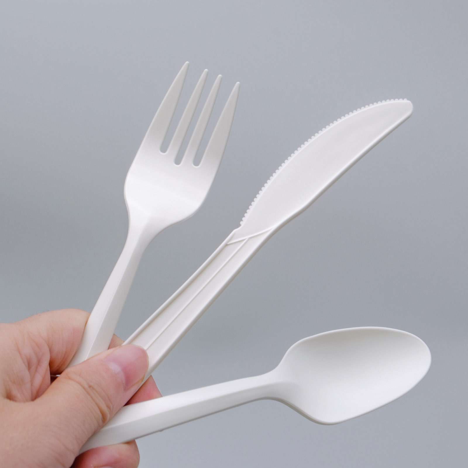 Disposable knife, fork and spoon picnic party