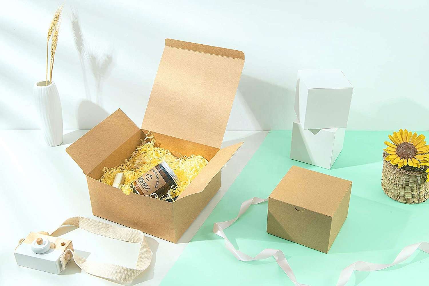 Custom Eco Friendly Packaging BrownCupcake Box Crafting Festival Birthday Party Weddding Gift Boxes