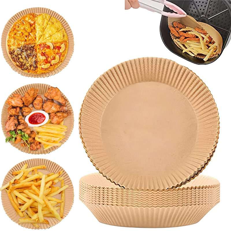 Air Fryer Paper Liners Disposable: 125PCS Non-Stick Parchment Paper, Food  Grade Baking Paper for Baking Roasting Microwave (8IN-Round)