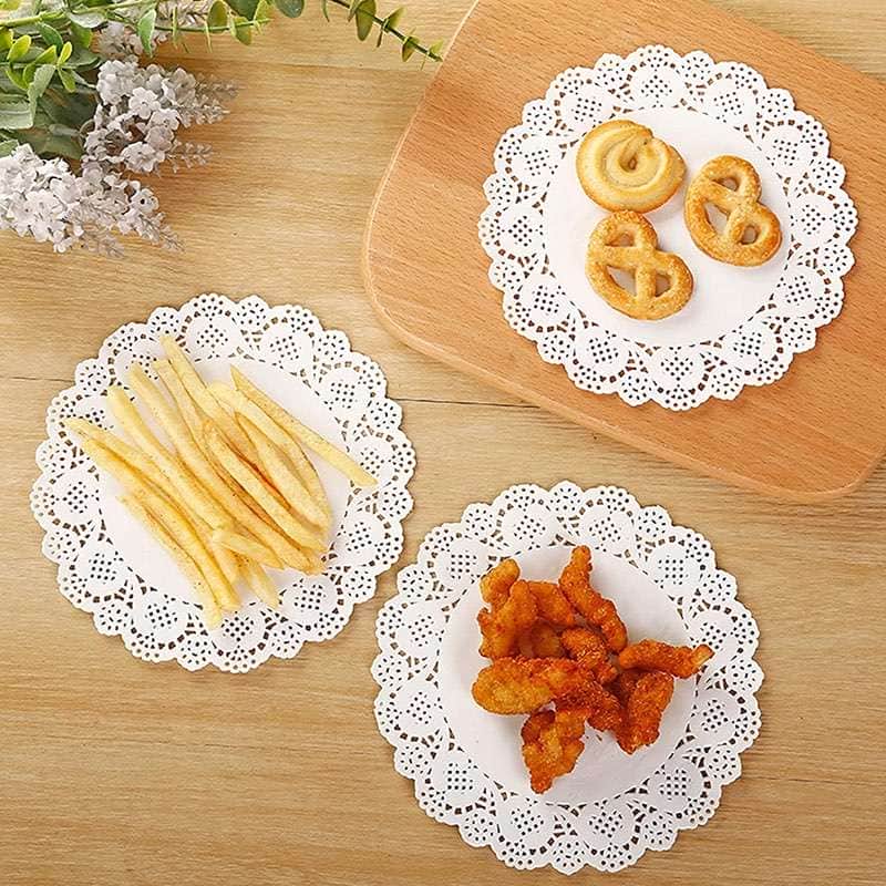 Round Lace Paper Doilies for Food, Cake, Crafts